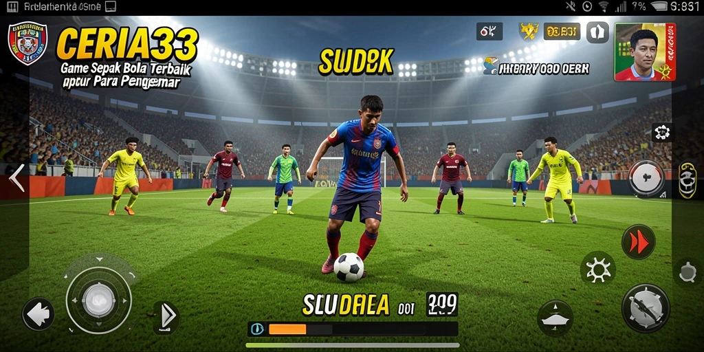 Tampilan seru dari gameplay sepak bola di CERIA33.