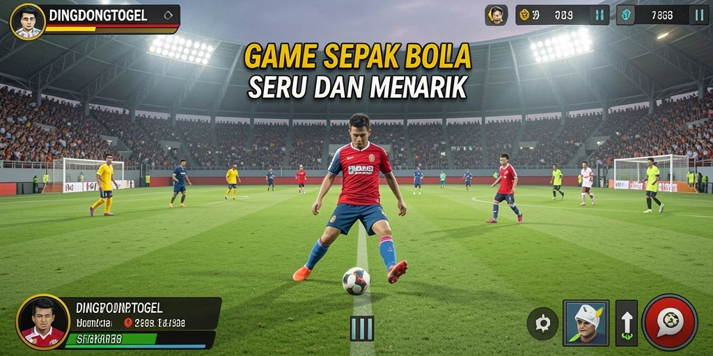Screenshot utama DINGDONGTOGEL menampilkan pertandingan sepak bola yang mendebarkan.