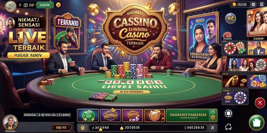 Screenshot F32 menampilkan dealer yang ramah dan meja permainan Live Casino.
