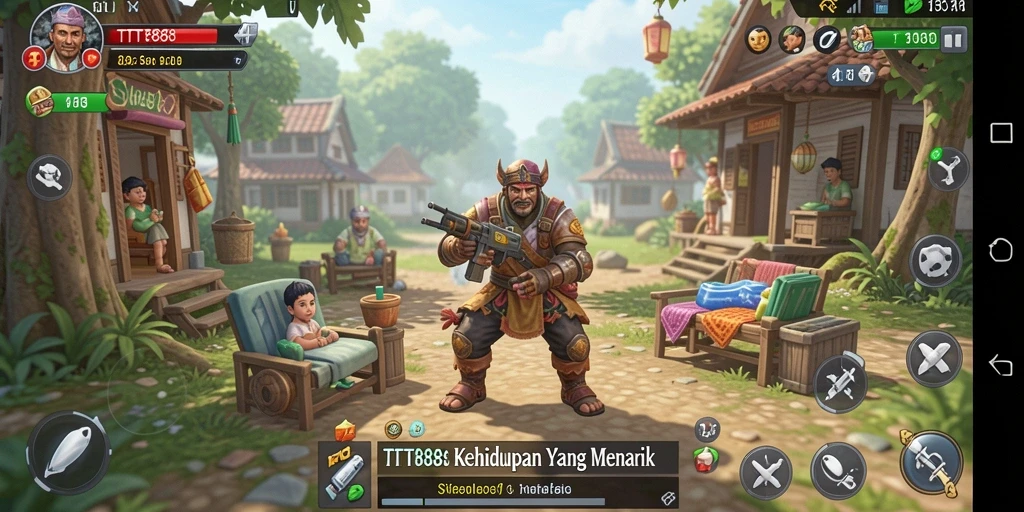 Screenshot TTT888 menampilkan karakter dalam dunia simulasi kehidupan.