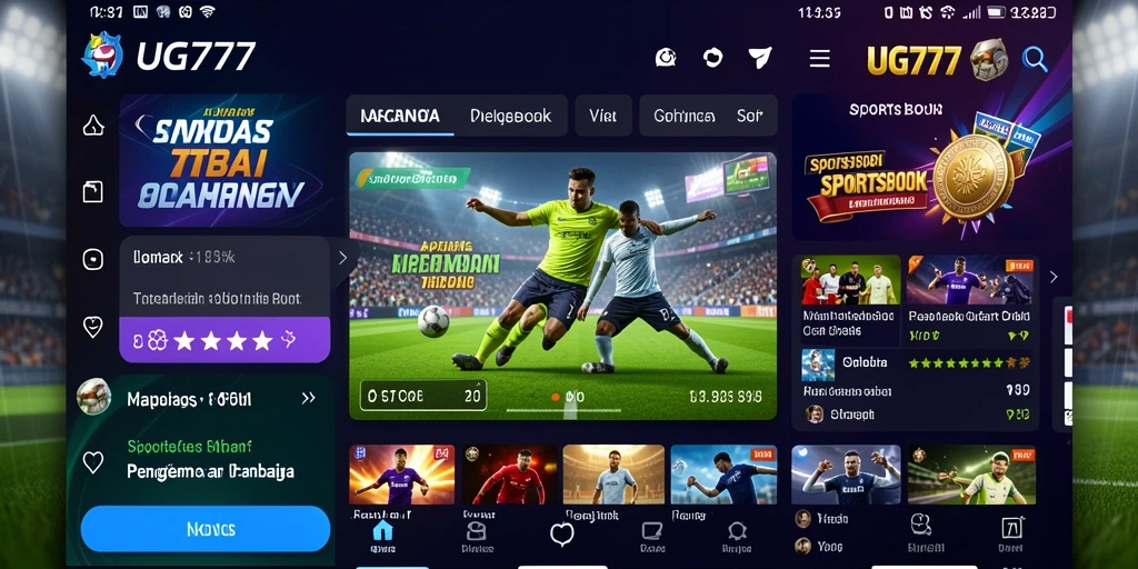 Screenshot utama UG777 menampilkan fitur live betting menarik.